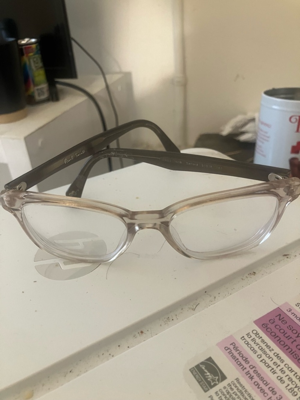 Paul Smith Clear/light pinkish Cat-Eye Glasses